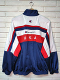 Chaqueta Champion USA Blanca, Azul y Roja - Talla XL